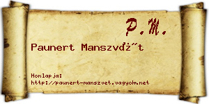 Paunert Manszvét névjegykártya